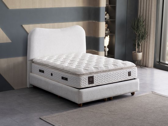 Matras orthopédique New Bed avec ressorts ensachés à 7 Zone , Topper Extra en mousse à mémoire de forme, soutien dorsal, design ergonomique pour chambre à coucher innovante 140 cm x 200 cm