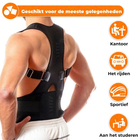 Luxegoed ® - Dos-épaules - Nuque - Orthèse dorsale - Correcteur de posture - Correcteur de dos - Correction de posture - Correcteur de posture - Ajustable - Homme - Femme - Enfants - Premium - L