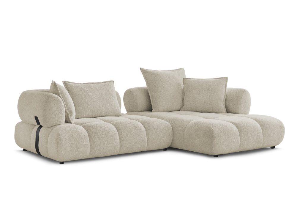 Canape d'angle fixe ALYA tissu bouclette