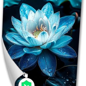 Lotus bleu avec gouttes – Poster Lotus – Décoration murale fleurs – Hyperréalisme – Posters salon – Art mural – poster 50×70 cm Lotus bleu avec gouttes – Poster Lotus – Décoration murale fleurs – Hyperréalisme – Posters salon – Art mural – poster 50×70 cm