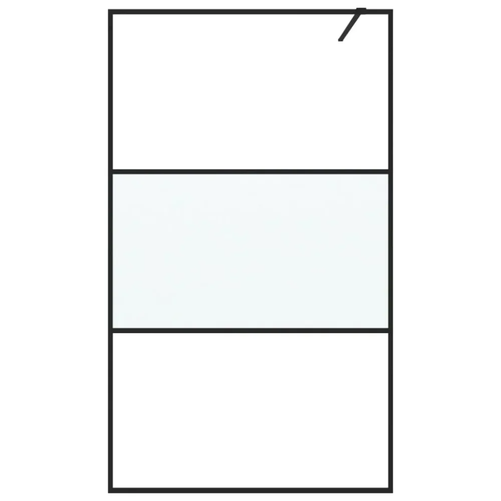 Walk-in Shower Wall Black 115x195 cm Half Frosted ESG Glass – Image 3