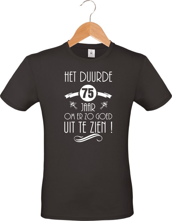Il a fallu 75 ans - unisexe - T-shirt - 100% coton - BBQ - barbecue - anniversaire et fête - cadeau - cadeau - unisexe - noir - taille XL