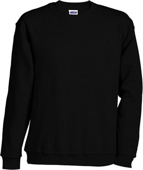 James et Nicholson unisexe ronde Heavy Sweat - shirt (Zwart)