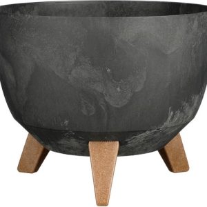 Mica Decorations Doppio Plantenbak op Poten – 18,5 x Ø29 cm – Plantenbakken voor Buiten – Bloembakken voor Balkon – Plastique Recyclé – Zwart Mica Decorations Doppio Plantenbak op Poten – 18,5 x Ø29 cm – Plantenbakken voor Buiten – Bloembakken voor Balkon – Plastique Recyclé – Zwart