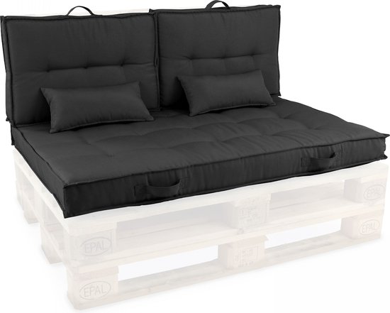 Oviala - Coussins rembourrés gris pour palettes - Cuzco
