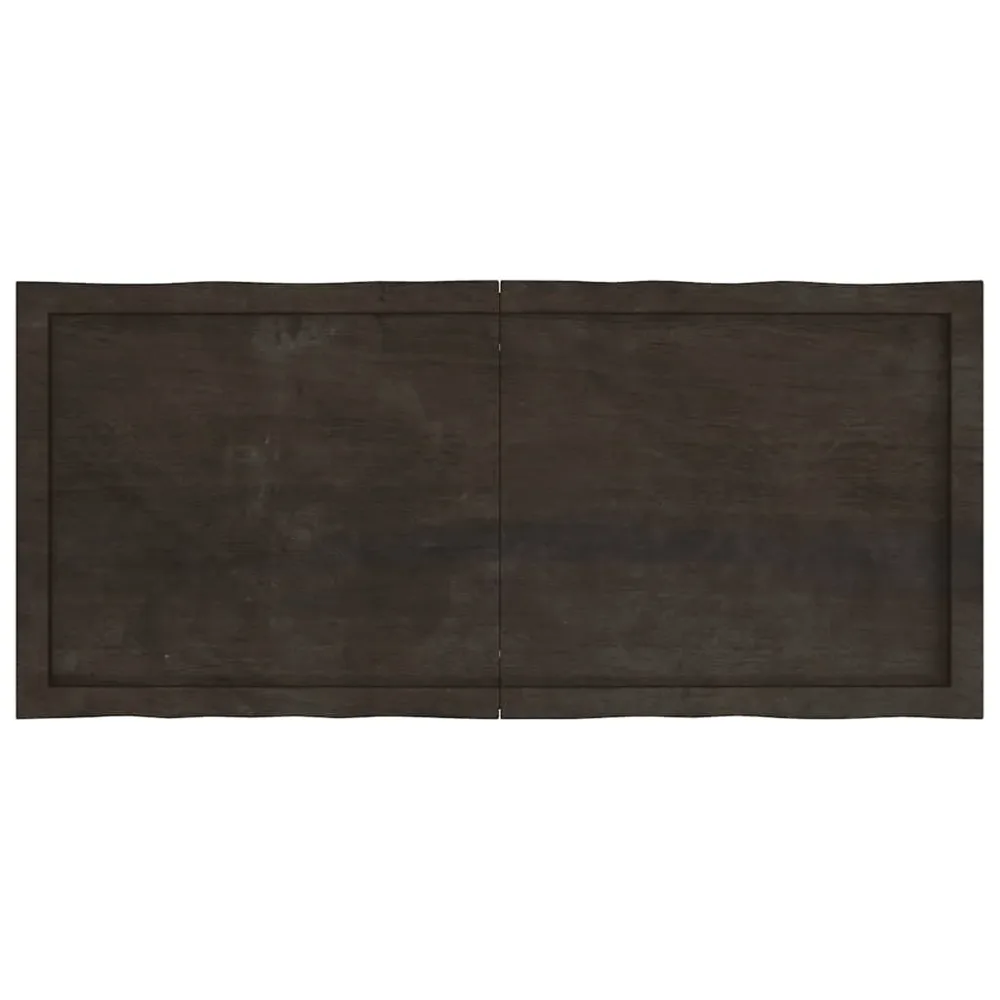 Table Top Dark Brown 120x50x(2-4) cm Treated Solid Wood Live Edge – Image 3