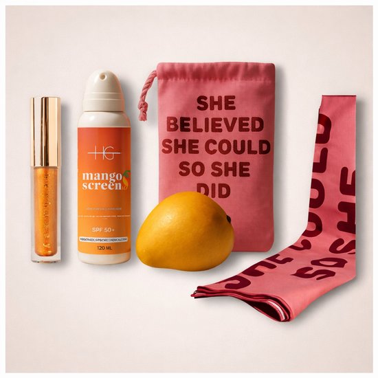HG Aesthetics Mango Ensoleillé Bundle Été – Soins des lèvres, protection solaire SPF 50+ et serviette de plage en microfibre – Ensemble complet de soins d’été HG Aesthetics Mango Ensoleillé Bundle Été – Soins des lèvres, protection solaire SPF 50+ et serviette de plage en microfibre – Ensemble complet de soins d’été