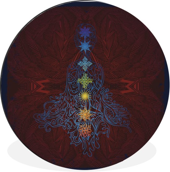 Gracieuse illustration des sept chakras Wall cercle aluminium ⌀ 120 cm - impression photo sur cercle mural / cercle vivant / cercle de jardin (décoration murale)