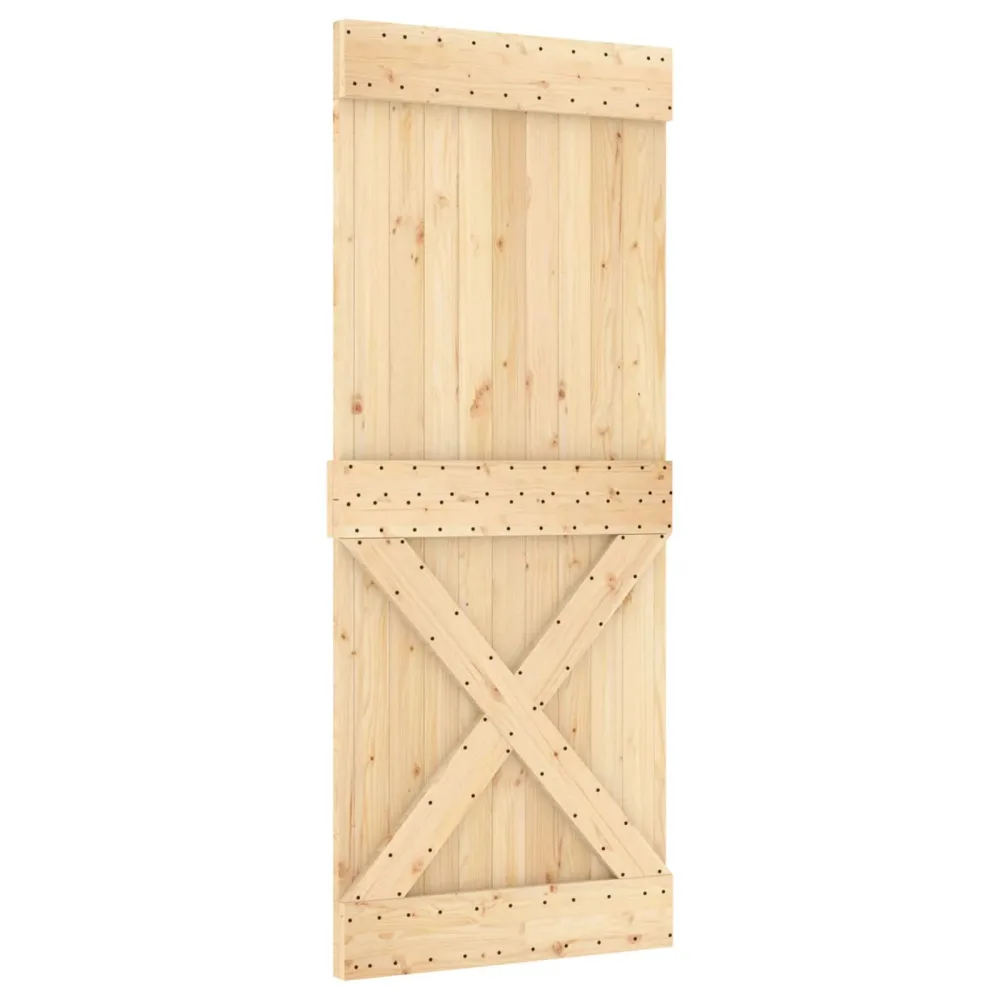 Sliding Door NARVIK Natural and Black 85 x 210 cm (213.5 cm) – Image 2