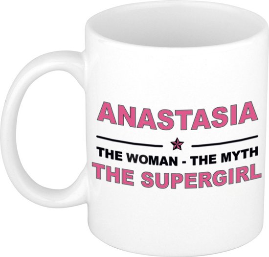 Nom du cadeau Anastasia - La femme, le mythe la tasse à café supergirl / tasse 300 ml - nom / noms tasses - cadeau pour anniversaire / fête des mères / retraite / succès / merci