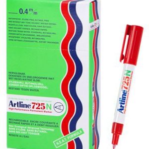 ARTLINE NEAT 725 – Marqueur Permanent – Boîte de 12 pièces – Épaisseur de pointe : 0,4mm – Rouge ARTLINE NEAT 725 – Marqueur Permanent – Boîte de 12 pièces – Épaisseur de pointe : 0,4mm – Rouge