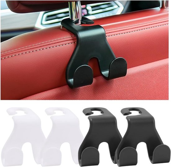 Lot de 4 crochets Universal pour voiture, pour appui-tête, siège arrière, cintre, sac à main, SUV