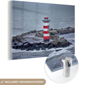 MuchoWow® Peinture sur verre 120×80 cm – Peinture sur verre acrylique – Phare au canal de la mer du Nord – Photo sur verre – Peintures MuchoWow® Peinture sur verre 120×80 cm – Peinture sur verre acrylique – Phare au canal de la mer du Nord – Photo sur verre – Peintures