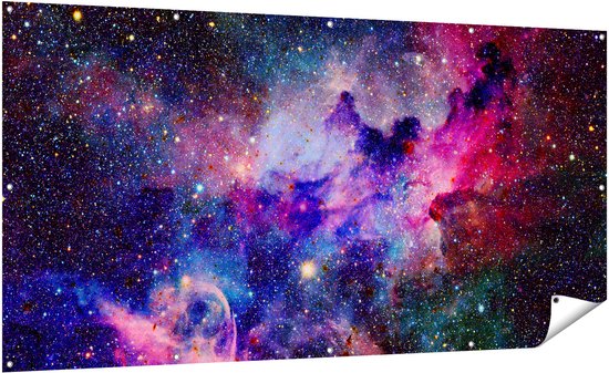 Gards Poster de jardin Galaxie dans l'espace - 200x100 cm - Toile de jardin - Décoration de jardin - Décoration murale extérieure - Tableau de jardin