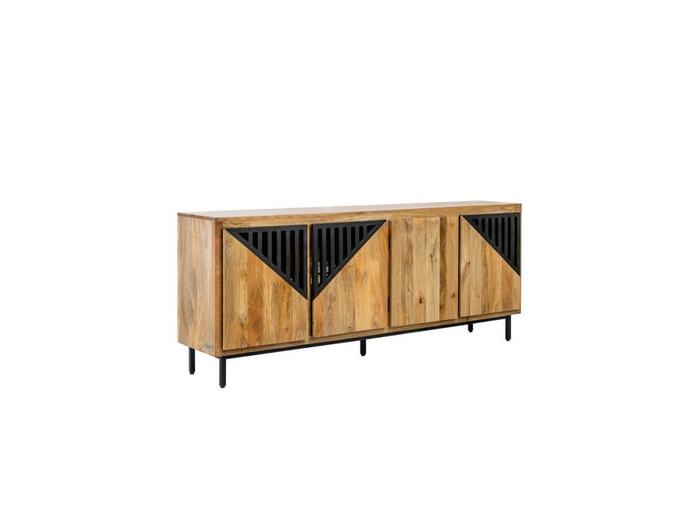 Ensemble BILBAO avec buffet 200 cm + meuble TV 200 cm bois massif de manguier – Image 3