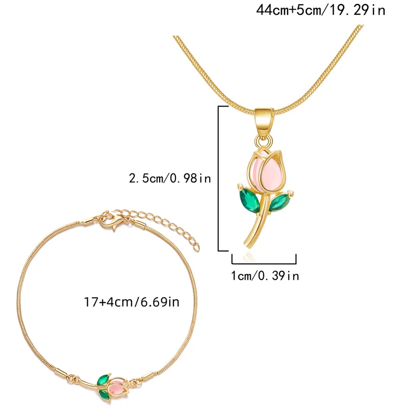 Ensemble de bijoux fleur de tulipe douce – Image 3