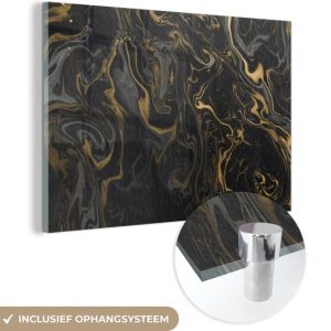 MuchoWow® Peinture sur Verre – Marbre – Texture – Grijs – Or – Aspect Marbre – Luxe – 120×80 cm – Peintures sur Verre Acrylique – Photo sur Glas MuchoWow® Peinture sur Verre – Marbre – Texture – Grijs – Or – Aspect Marbre – Luxe – 120×80 cm – Peintures sur Verre Acrylique – Photo sur Glas