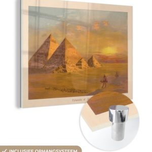 MuchoWow® Peinture sur Verre – Une Illustration Colorée des Pyramides de Gizeh – 40×30 cm – Peintures sur Verre Acrylique – Photo sur Glas MuchoWow® Peinture sur Verre – Une Illustration Colorée des Pyramides de Gizeh – 40×30 cm – Peintures sur Verre Acrylique – Photo sur Glas