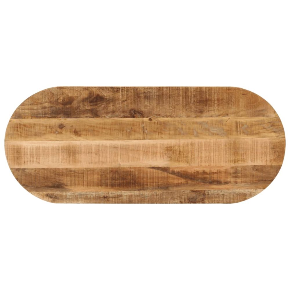 Table Top 100x40x2.5 cm Oval Solid Wood Rough Mango