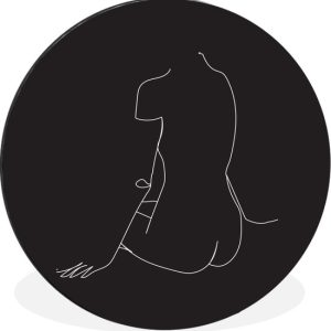 Illustration femme assise sur fond noir Cercle mural aluminium ⌀ 90 cm – Tirage photo sur cercle mural / cercle vivant / cercle de jardin (décoration murale) Illustration femme assise sur fond noir Cercle mural aluminium ⌀ 90 cm – Tirage photo sur cercle mural / cercle vivant / cercle de jardin (décoration murale)