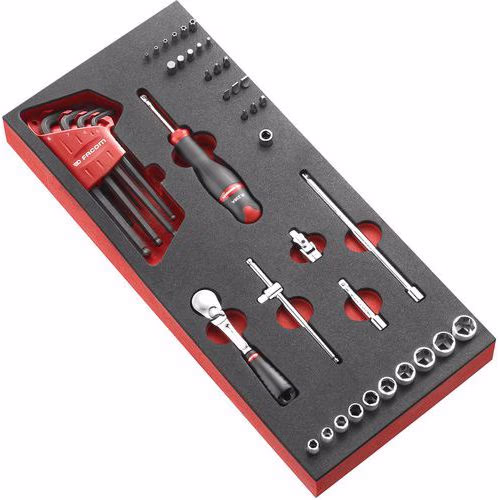 Module mousse douilles 1/4 pouces 6 pans