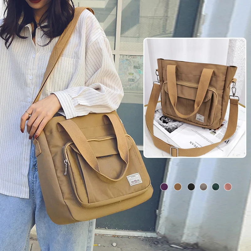 Sac Á Main Simple Pour Femme De Grande Capacité De Couleur Unie – Image 2