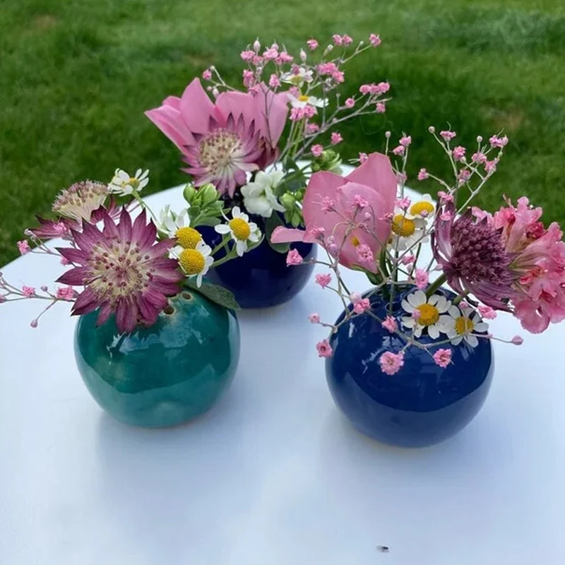 Décoration de table en pierre de fleur de vase faite à la main – Image 2
