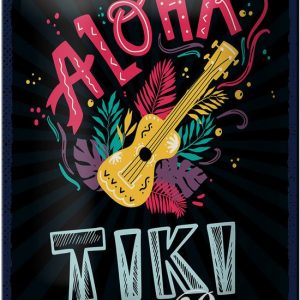 Panneau en tôle Indication 12×18 cm Aloha Tiki Bar Guitare Panneau Déco