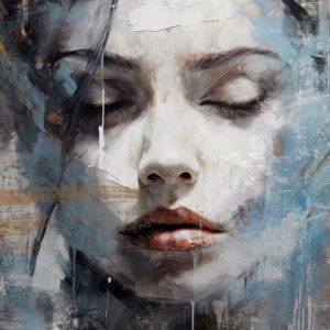 Painted Woman II – 60cm x 90cm – Photo d&rsquo;art sur peinture acoustique | Décoration murale