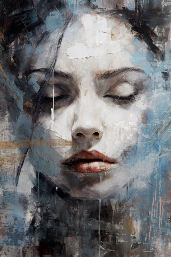 Painted Woman II - 60cm x 90cm - Photo d'art sur peinture acoustique | Décoration murale