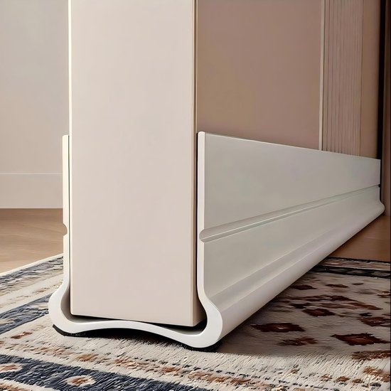 Joint d&rsquo;étanchéité de porte – 93 cm joint blanc d&rsquo;ouverture de porte, bande de caoutchouc d&rsquo;étanchéité sans besoin de colle, isolation phonique de porte, amortisseur de flux d&rsquo;air amortisseur de porte joint de seuil, (blanc)