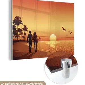 MuchoWow® Peinture sur Verre – Une Illustration du Coucher de Soleil et d’un Ciel Orange – 120×90 cm – Peintures sur Verre Acrylique – Photo sur Glas MuchoWow® Peinture sur Verre – Une Illustration du Coucher de Soleil et d’un Ciel Orange – 120×90 cm – Peintures sur Verre Acrylique – Photo sur Glas