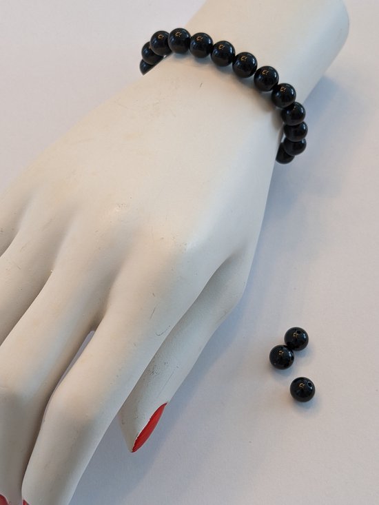 M-apART-Gemstone 8 mm-bracelet- Onyx-argent 925