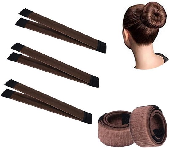Outil de coiffage chignon avec bande à clic - Pack de 3