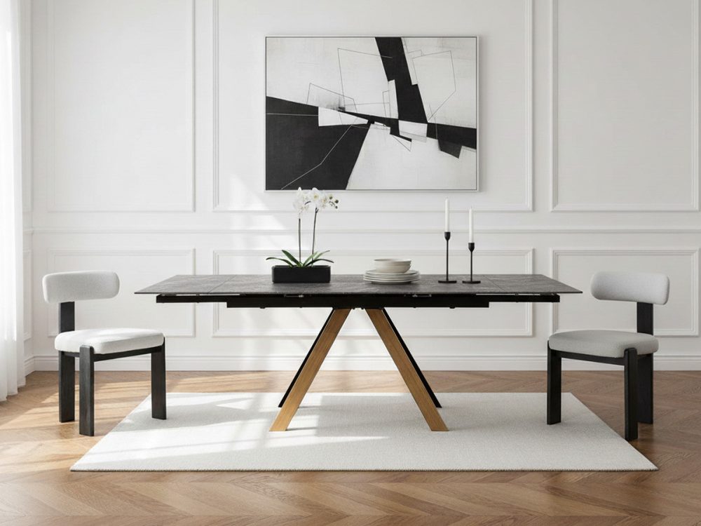 Table a manger extensible 160 a 240 cm ZOLA plateau ceramique – Image 2