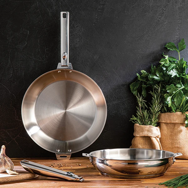 Poêle tout inox Clips’Inox sans manche 20 cm Mathon – Image 3
