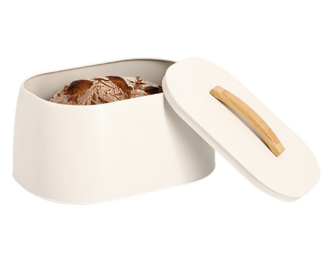 ZELLER Brotkasten Metall Gummibaum creme 33.5x23.5x18.3 cm – Image 2