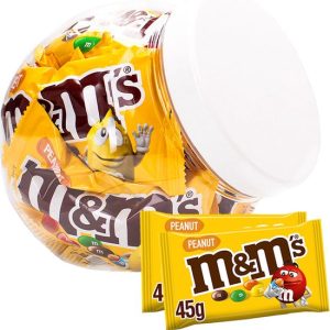 M&M&rsquo;s Peanut – 10 sachets – M&M&rsquo;s chocolat – chocolat aux cacahuètes – cadeau chocolat – 450g