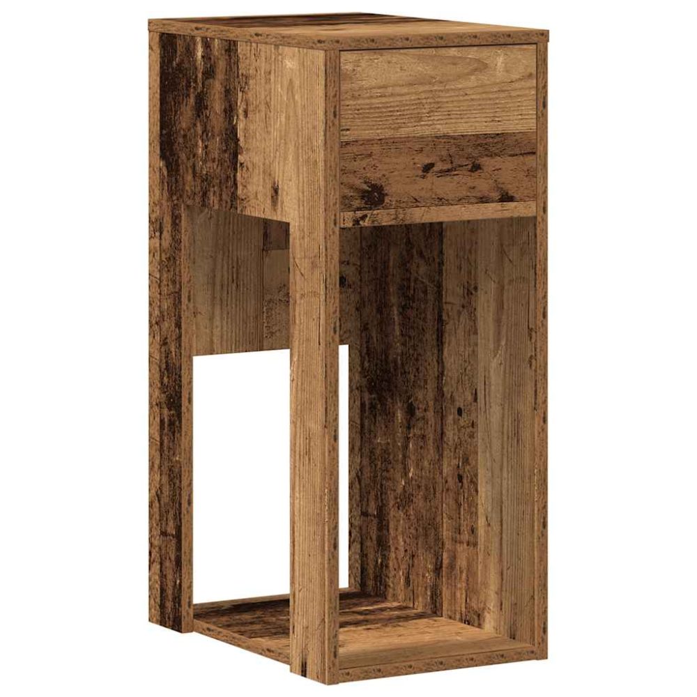 Computer Tower Stand with Drawer Old Wood 30x44x74 cm – Image 2