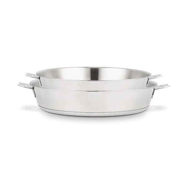 Lot 2 poêles tout inox Evolution 24 et 28 cm et manche amovible Beka – Image 2