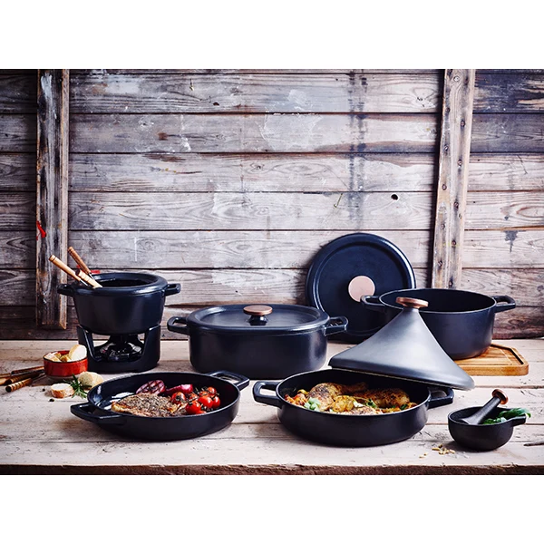 Poêle grill en fonte émaillée 28 cm Nori 3 L noir Beka – Image 3