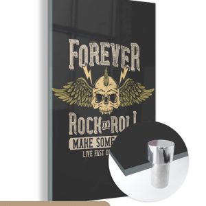 MuchoWow® Peinture sur verre 20×30 cm – Peinture sur verre acrylique – Vintage – Dictons – Citations – ‘Forever rock and roll make some noise live fast die young’ – Photo sur verre – Peintures MuchoWow® Peinture sur verre 20×30 cm – Peinture sur verre acrylique – Vintage – Dictons – Citations – ‘Forever rock and roll make some noise live fast die young’ – Photo sur verre – Peintures