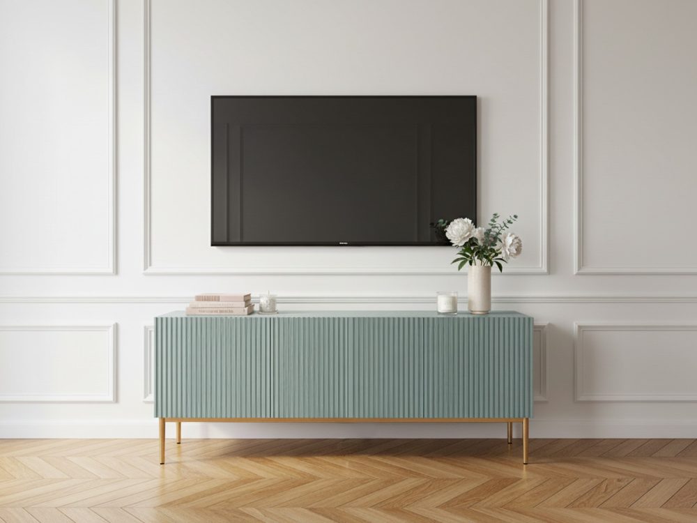 Meuble TV 150 cm KASHA Pieds or – Image 2