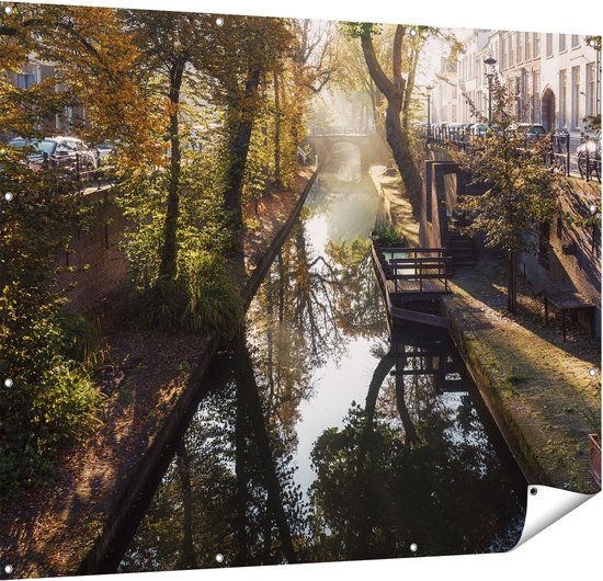 Gards Garden Poster Nieuwe Gracht à Utrecht - 150x120 cm - Toile de jardin - Décoration de jardin - Décoration murale extérieure - Peinture de jardin