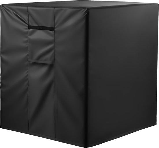 Housse de protection pour AC extérieur, 863 x 812 x 762 mm, design triple couche, polyester imperméable, Grillage ventilée pour une meilleure circulation de l'air, ajustement universel, Zwart
