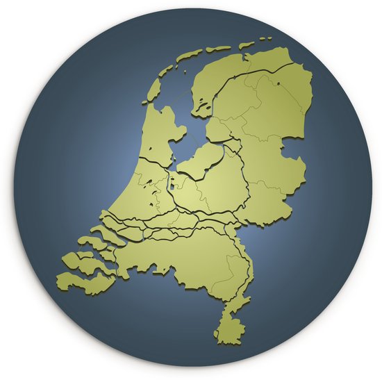 Illustration des Nederland sur fond bleu foncé Assiette en plastique cercle mural ⌀ 140 cm