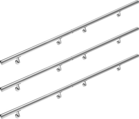 Main courante en acier inoxydable V2A Rampe d'escalier Support mural - 600 cm