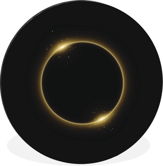 Illustration d'une éclipse solaire avec une lueur dorée Cercle mural aluminium ⌀ 120 cm - impression photo sur cercle mural / cercle vivant / cercle jardin (décoration murale) XXL / Groot format!