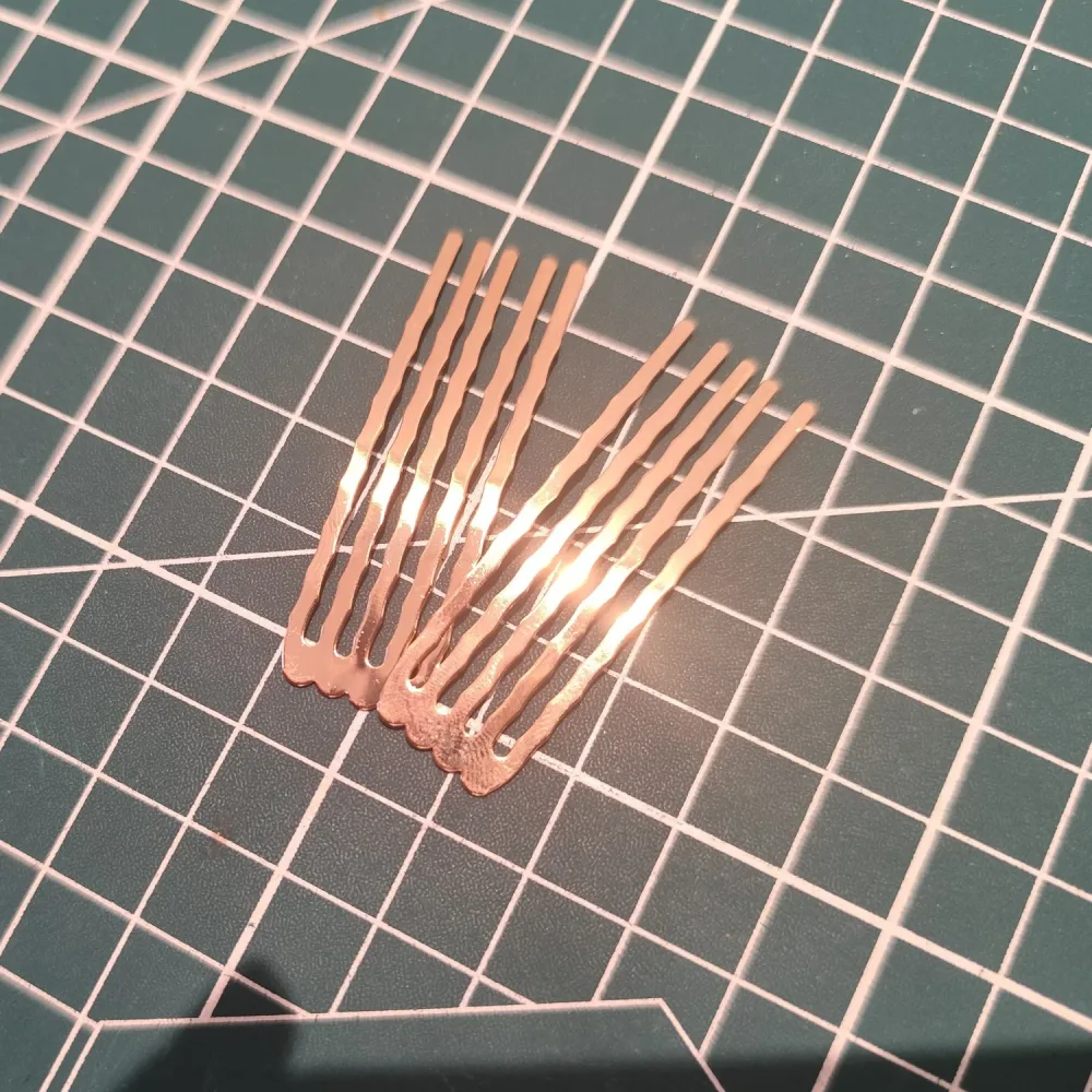 Small Wavy 5-Prong Metal Hair Comb | DIY Base & Secure Side Comb/2 Hair Comb