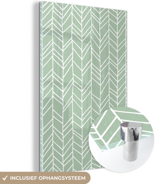 MuchoWow® Peinture sur verre 80x120 cm - Peinture sur verre acrylique - Vert - Wit - Motifs - Photo sur verre - Peintures